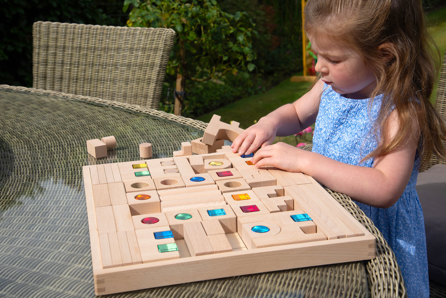 Wooden Building Gem Blocks – 83 Piece Set