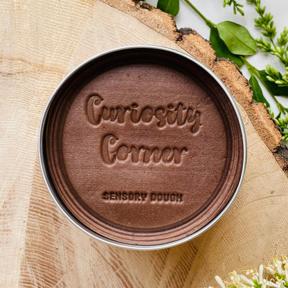 Tin of Curiosity Corner Sensory Dough in Pinecone Brown