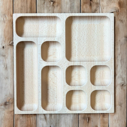 Yellow Door Natural Tinker Tray ~ 9 Section