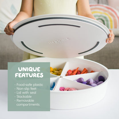 Inspire My Play ~ The PlayTRAY ~ Sensory Play Tray with Removable Compartments & Lid