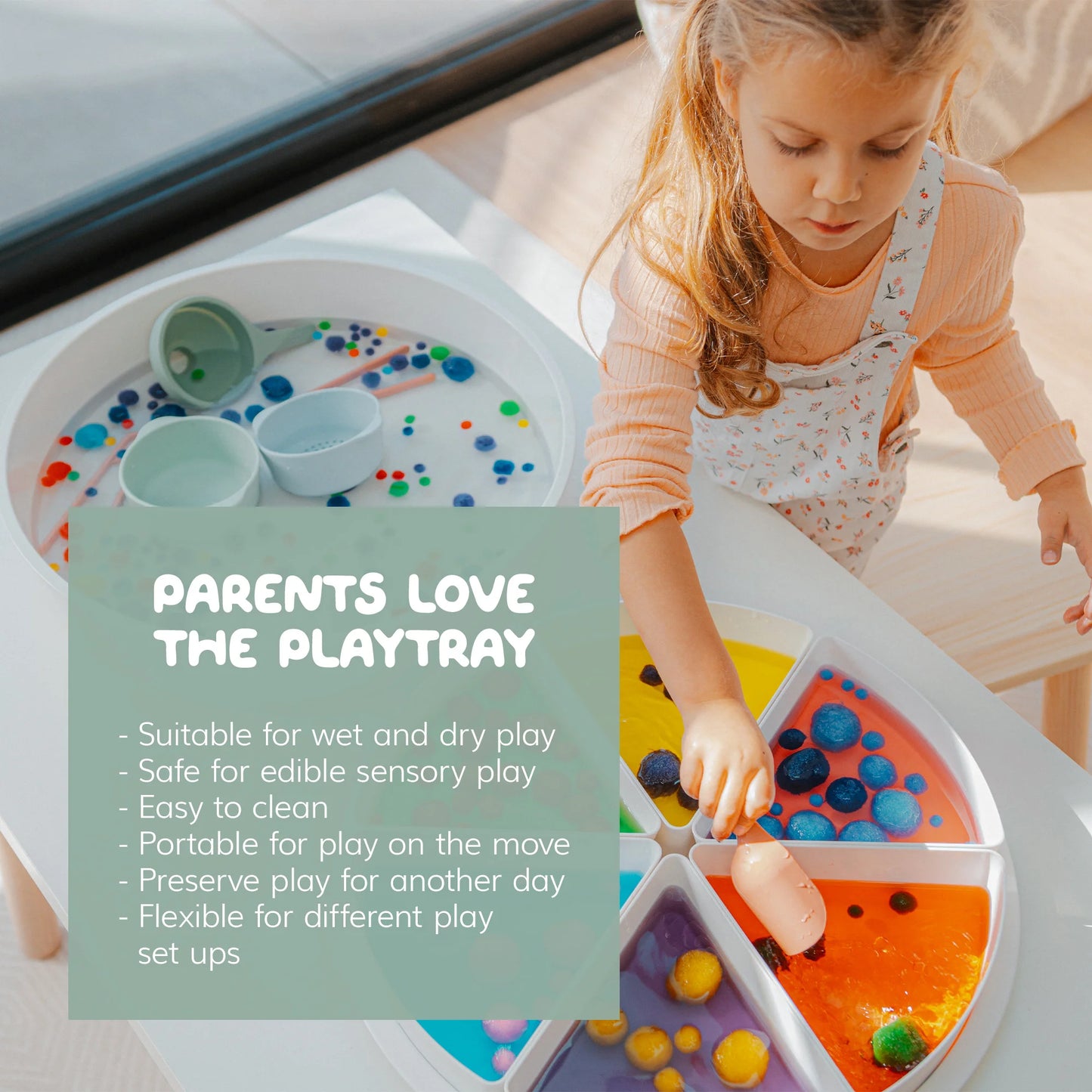 Inspire My Play ~ The PlayTRAY ~ Sensory Play Tray with Removable Compartments & Lid