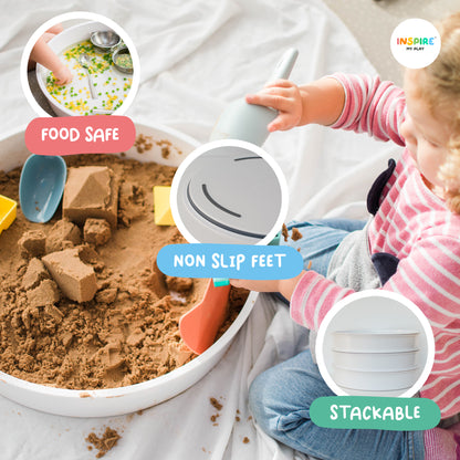 Inspire My Play ~ The PlayTRAY ~ Sensory Play Tray with Removable Compartments & Lid